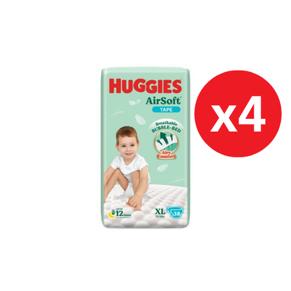 HUGGIES AIR SOFT DIAPERS XL 38S × 4