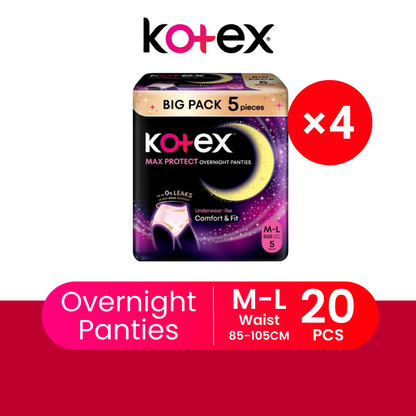 KOTEX OVERNIGHT PANTIES M/L BIG PACK 5S × 4
