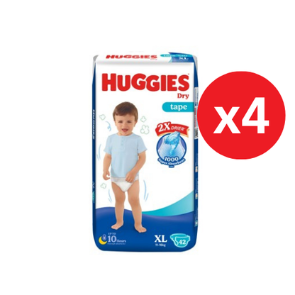 HUGGIES DRY SJP XL 42S × 4