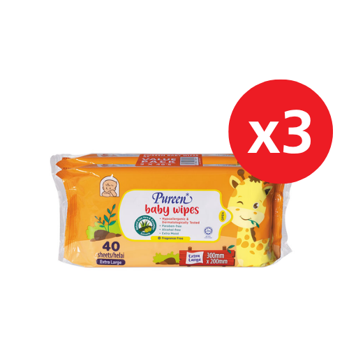 PUREEN BABY WIPES (F.FREE)(XL) (BWFF 2040 XL) 40S x 6