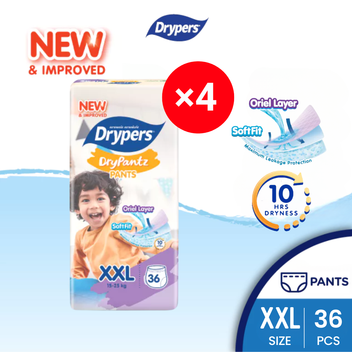 DRYPERS DRYPANTZ XXL 36S × 4