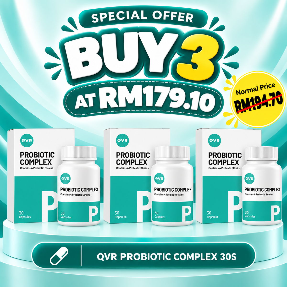 QVR PROBIOTIC COMPLEX 30S x3