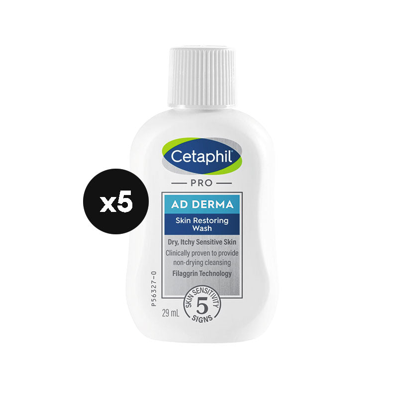 [NOT FOR SALE] CETAPHIL PRO AD DERMA SKIN RESTORING WASH 29ML × 5 - GWP