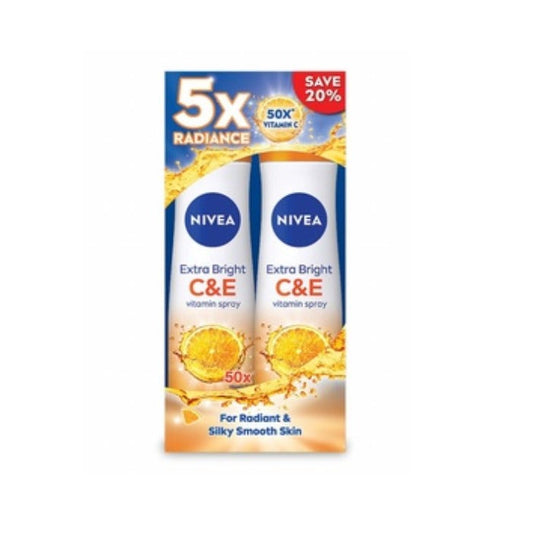 NIVEA DEODORANT EXTRA BRIGHT C&E VITAMIN SPRAY 150ML 2S