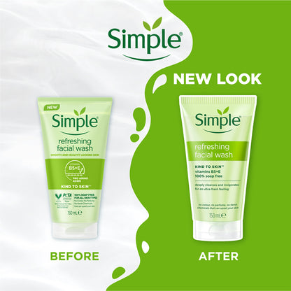 SIMPLE REFRESHING FACIAL WASH GEL 150ML 2S