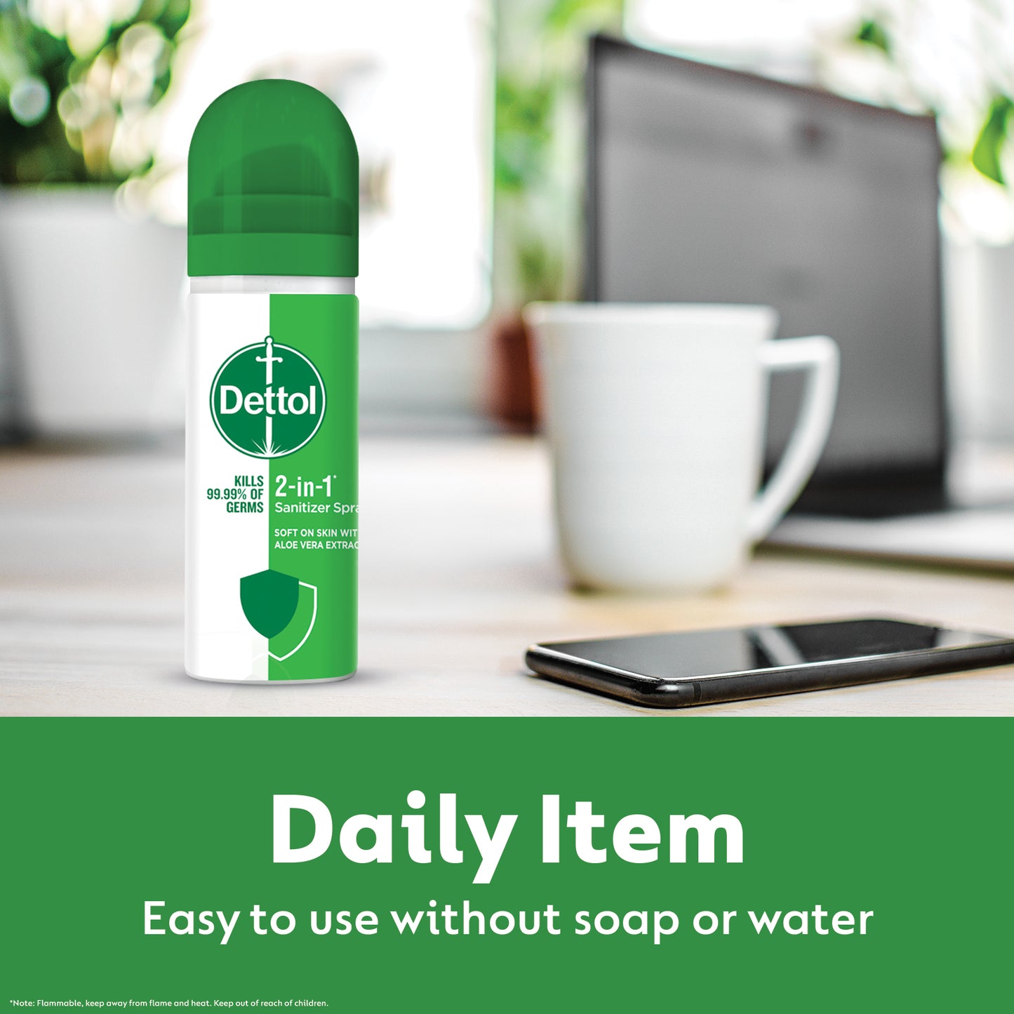 DETTOL 2-IN-1 SANITIZER SPRAY 50ML