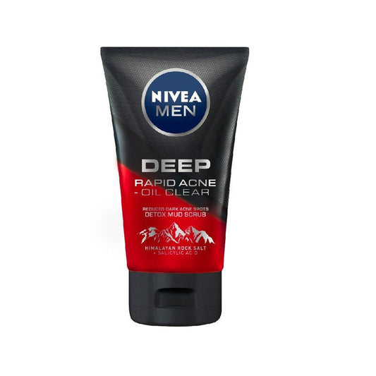 NIVEA FOR MEN DEEP RAPID ACNE OIL CLEAR DETOX MUD SCRUB 100ML