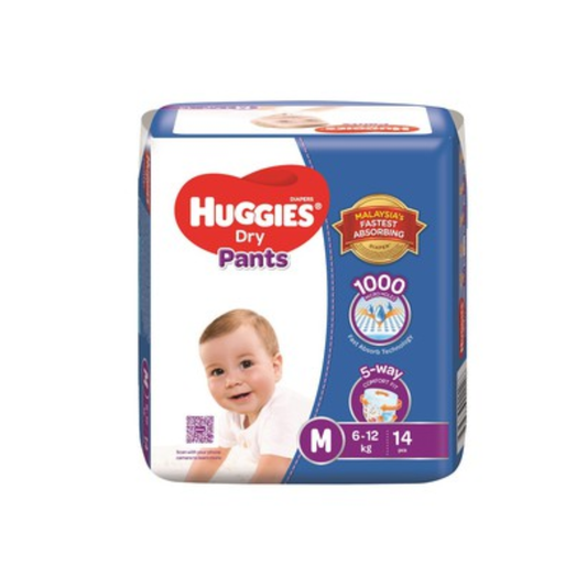 HUGGIES DRY PANTS M 14S