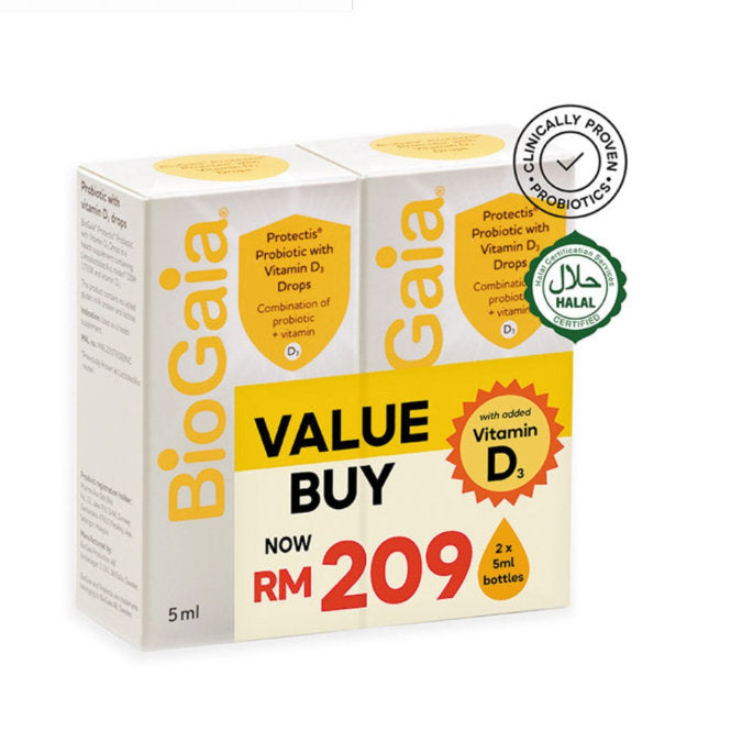 BIOGAIA PROBIOTIC VITAMIN D3 5MLX2