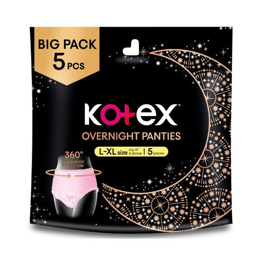 KOTEX OVERNIGHT PANTIES L/XL BIG PACK 5S