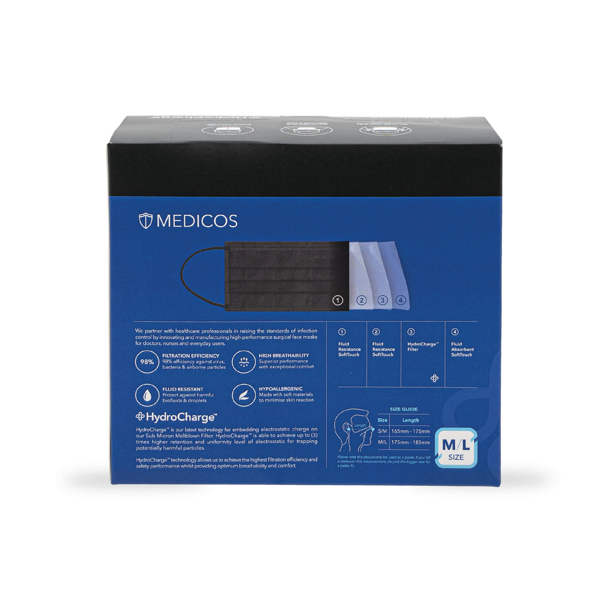 MEDICOS 4PLY HYDROCHARGE REGULAR FIT ONYX BLACK 50S