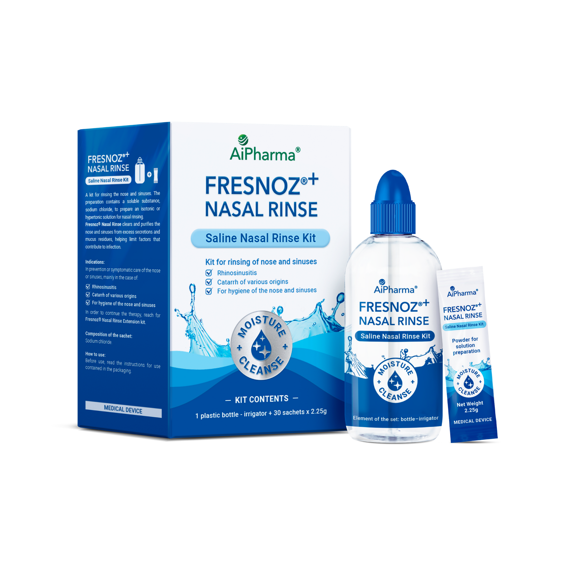 FRESNOZ+NASAL RINSE STARTER KIT 30S (1 BOTTLE+IRRIGATOR)