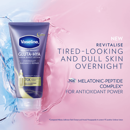 VASELINE HEALTHY BRIGHT GLUTA-HYA O/NGT RADIANCE REPAIR SERUM B/LOTION 70ML
