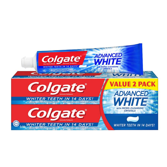 COLGATE TOOTHPASTE ADVANCE WHITENING 160G X2