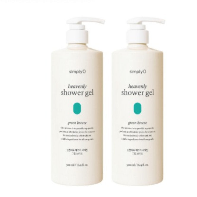 SIMPLY O HEAVENLY GREEN BREEZE SHOWER GEL 500ML X2