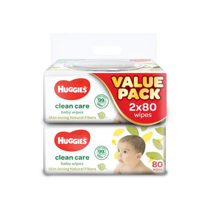 HUGGIES BABY WIPES CLEAN CARE 80SX2