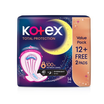 KOTEX TOTAL PROTECTION RISE-UP GUARD OVERNIGHT 41CM WING 12S