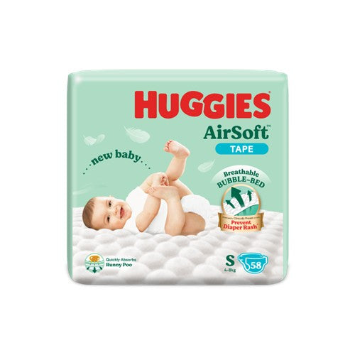 HUGGIES AIR SOFT DIAPERS S 58S