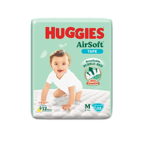 HUGGIES AIR SOFT DIAPERS M 52S