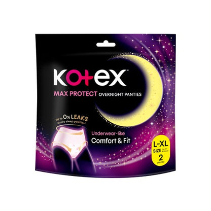 KOTEX OVERNIGHT PANTIES L/XL 2S