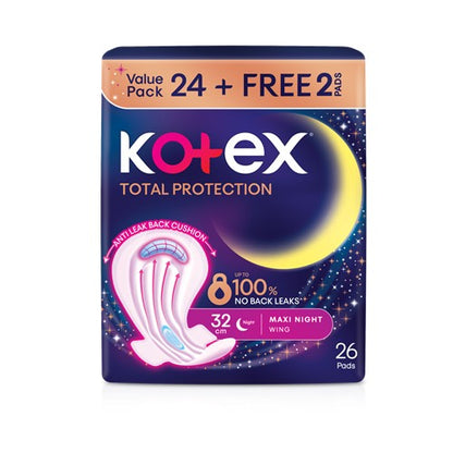 KOTEX TOTAL PROTECTION RISE-UP GUARD OVERNIGHT 32CM WING 24S