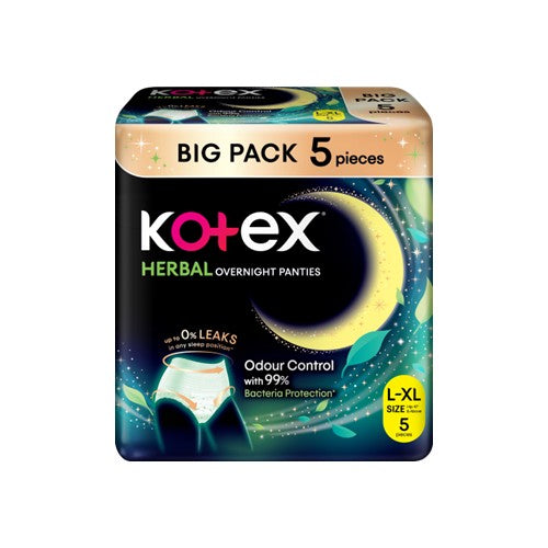 KOTEX OVERNIGHT PANTIES HERBAL L/XL 5S