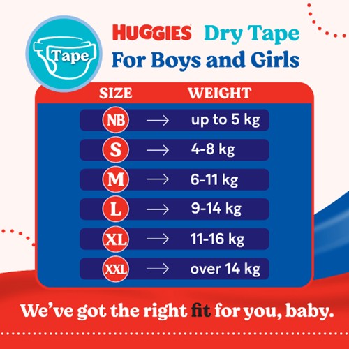 HUGGIES DRY SJP S 80S