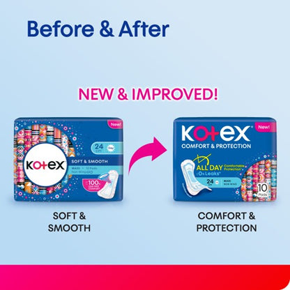 KOTEX SOFT & SMOOTH MAXI 24CM 20SX3