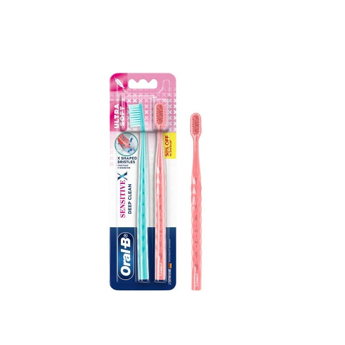 ORAL B TOOTHBRUSH SENSITIVE X DEEP CLEAN 2S