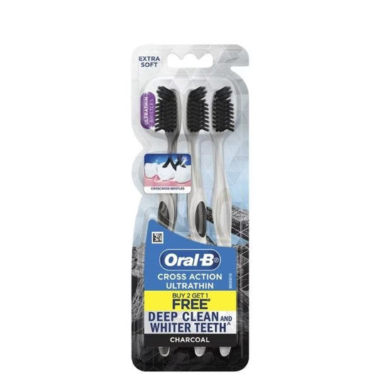 ORAL B TOOTHBRUSH CROSSACTION ULTRATHIN CHARCOAL 3S