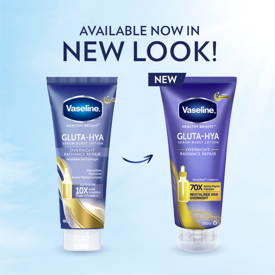 VASELINE HEALTHY BRIGHT GLUTA-HYA O/NGT RADIANCE REPAIR SERUM B/LOTION 300ML
