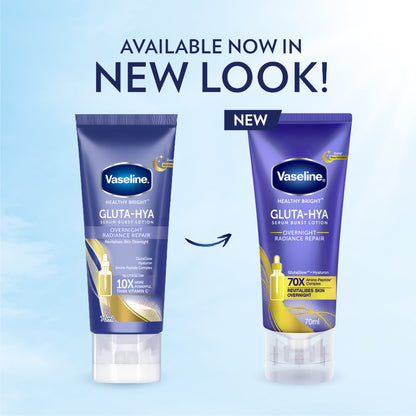 VASELINE HEALTHY BRIGHT GLUTA-HYA O/NGT RADIANCE REPAIR SERUM B/LOTION 70ML