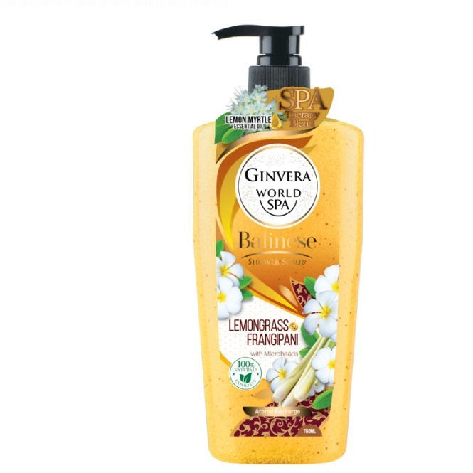 GINVERA WORLD SPA BALINESE SHOWER SCRUB LEMONGRASS & FRANGIPANI 750ML