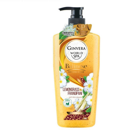 GINVERA WORLD SPA BALINESE SHOWER SCRUB LEMONGRASS & FRANGIPANI 750ML