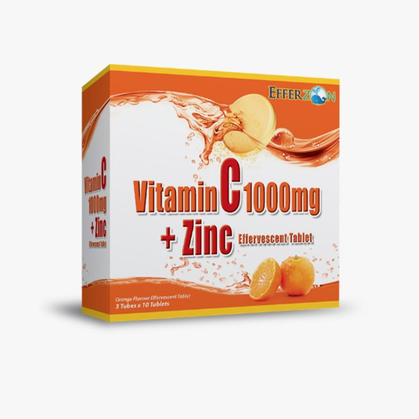 EFFERZON VITAMIN C 1000MG + ZINC EFFERVESCENT 30S