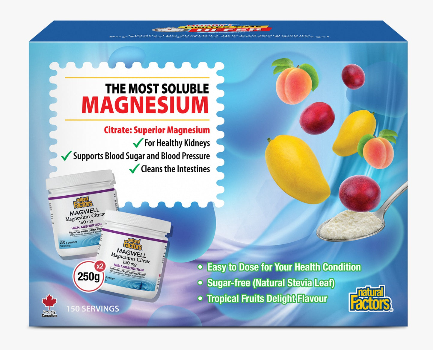 NATURAL FACTORS MAGNESIUM CITRATE 150MG 250GX2