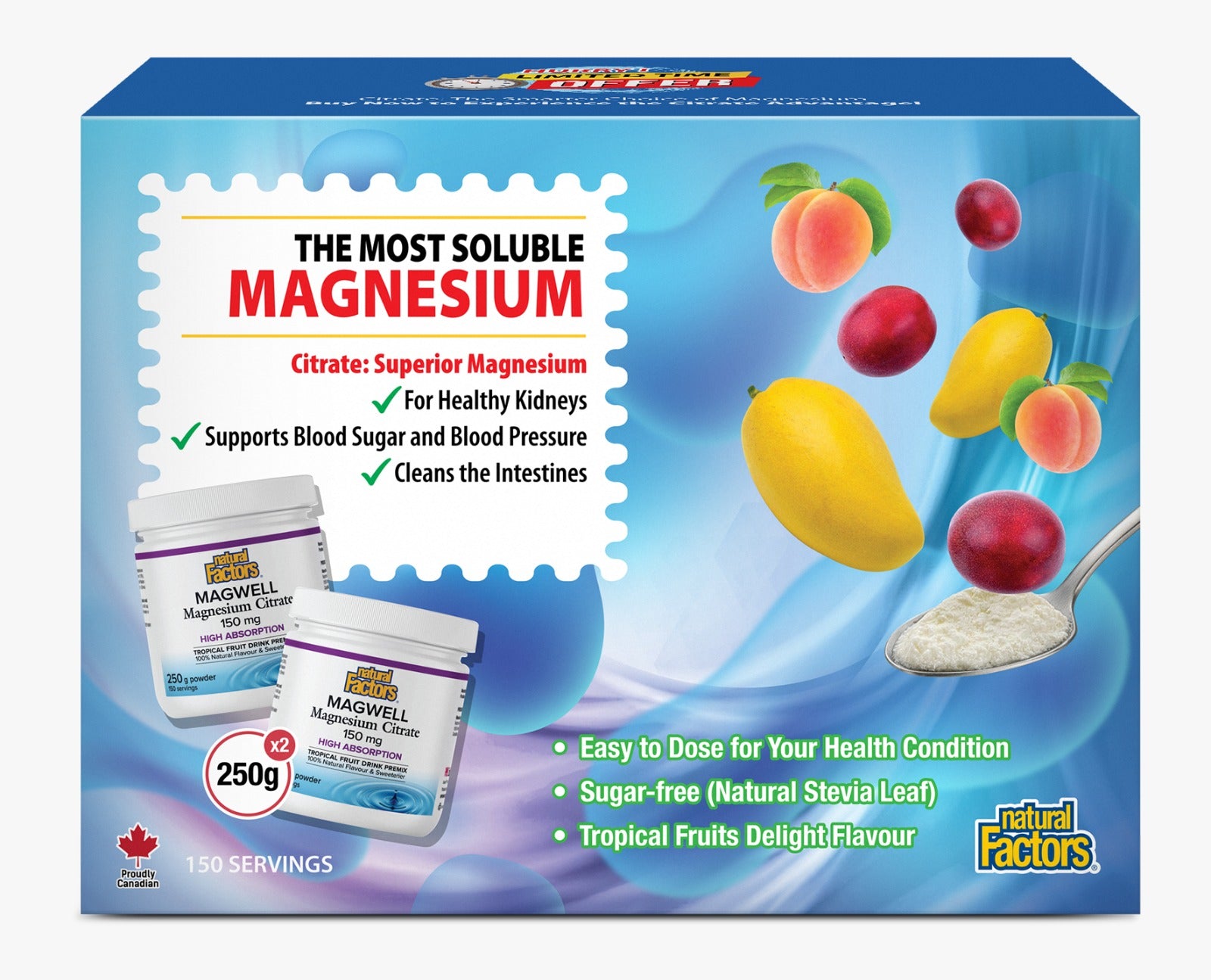 NATURAL FACTORS MAGNESIUM CITRATE 150MG 250GX2
