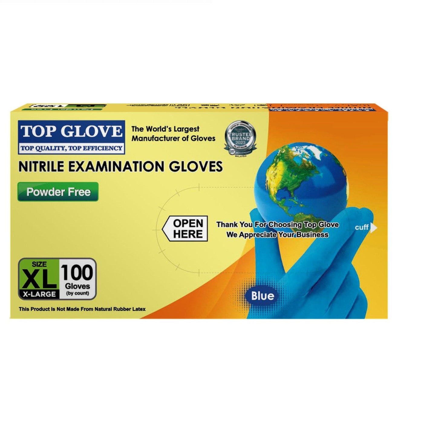 TOP GLOVE NITRILE GLOVE XL 100S