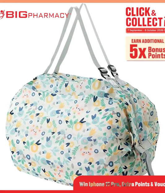 ABBVIE FOLDABLE BAG WHITE FLORAL-CGWP