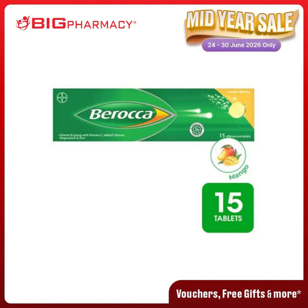 BEROCCA EFFERVESCENT MANGO 15S