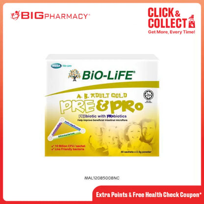 BIO-LIFE A.B. ADULT GOLD PRE & PRO POWDER SACHET 2.5G 30S