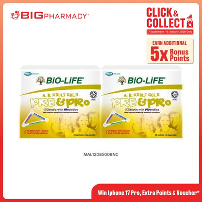 BIO-LIFE A.B. ADULT GOLD PRE & PRO POWDER SACHET 2.5G 30SX2