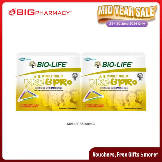 BIO-LIFE A.B. ADULT GOLD PRE & PRO POWDER SACHET 2.5G 30SX2