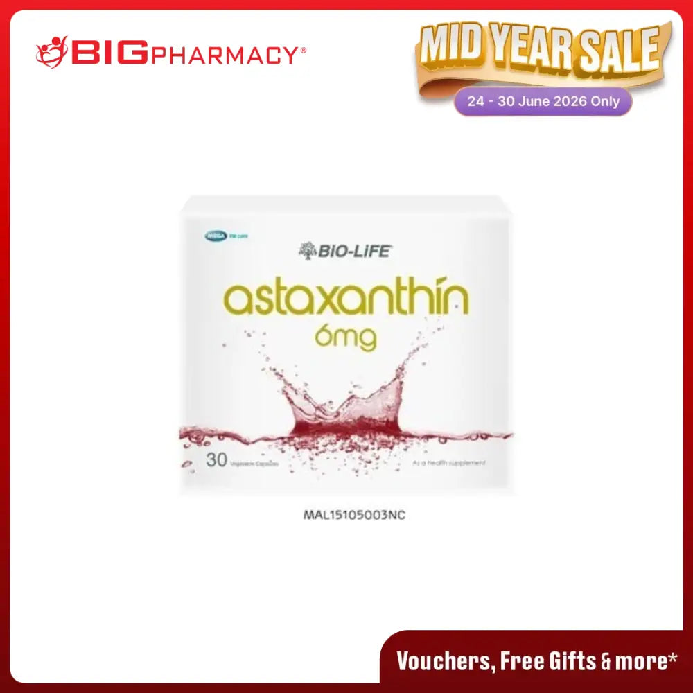 BIO-LIFE ASTAXANTHIN 6MG 30S
