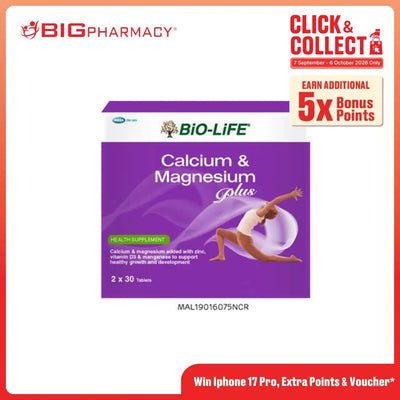 BIO-LIFE CALCIUM & MAGNESIUM PLUS TAB 30SX2