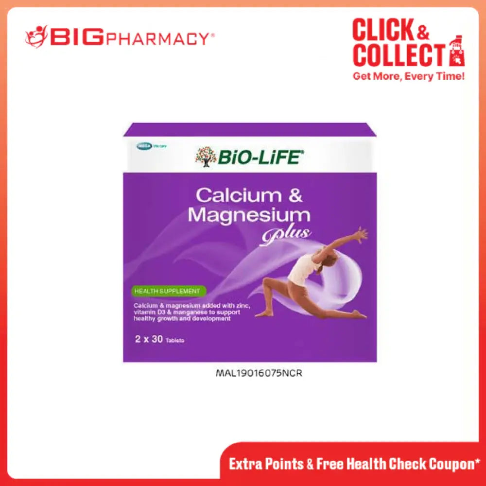 BIO-LIFE CALCIUM & MAGNESIUM PLUS TAB 30SX2