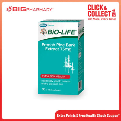 BIO-LIFE FRENCH PINE BARK EXTRACT 75MG 30S