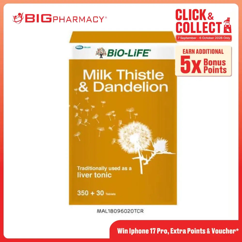 BIO-LIFE MILK THISTLE & DANDELION TAB 350S + 30S