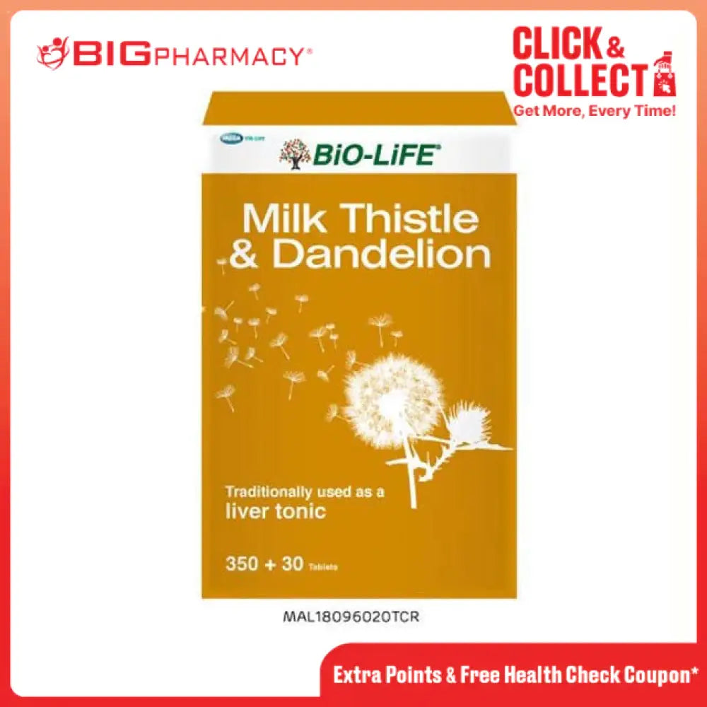 BIO-LIFE MILK THISTLE & DANDELION TAB 350S + 30S