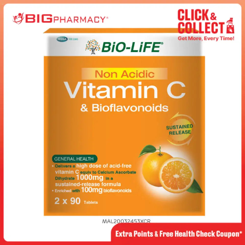 BIO-LIFE NON ACIDIC VITAMIN C & BIOFLAVONOIDS TAB 90SX2